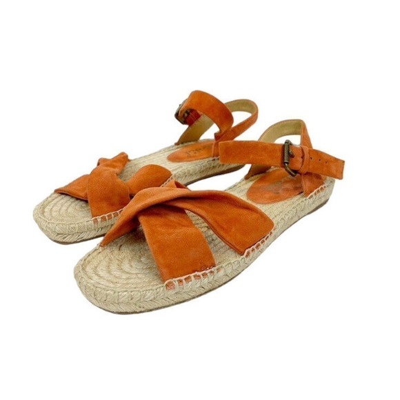 SPLENDID Women's Espadrille Wedge Sandal, Orange Fairfax Suede SZ 9.5 NEW - Picture 4 of 7